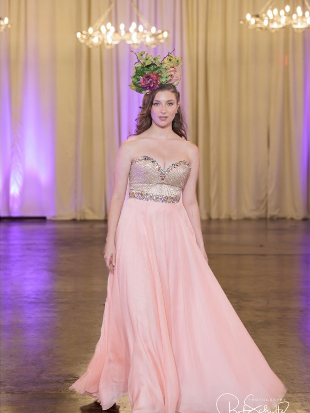 Sherri Hill Strapless Pink Prom Gown with Embellished Bodice